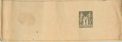 Carta postal virgem — selo de 1 franco República Francesa — editor desconhecido
