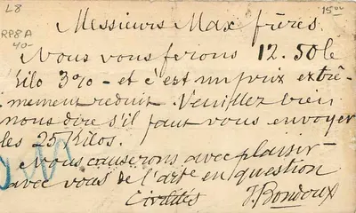 Usługa telegraficzna - Rur pneumatycznych — Paryż, stary przepust — Rewers