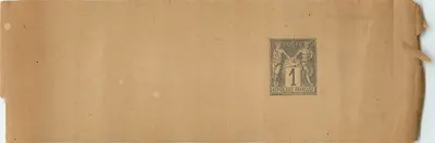 Carta postal em branco — selo de 1 franco República Francesa — editor desconhecido
