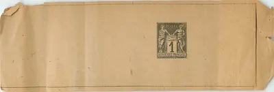 Carta postal com selo — selo de 1 franco República Francesa — frente e verso vazios