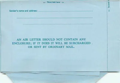 Fiji — Aérogramme aérien — wydawca nieodczytalny — Rewers
