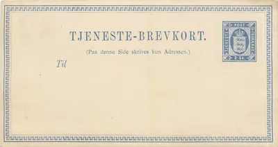 Tjeneste-Brevkort — carta postal de serviço — editor desconhecido, número de série não visível
