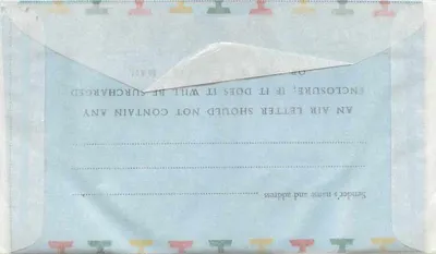 Ghana — Aérogramme lotniczy — znaczek 6d ptak — Rewers