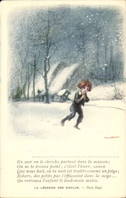Criança correndo na neve — A Lenda dos Séculos — Petit Paul — André Lefèvre