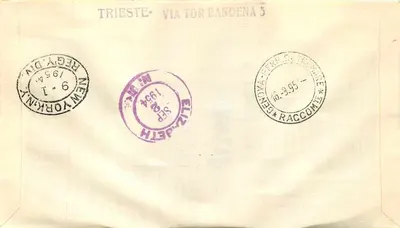 Trieste — Première Journée d'Émission Marco Polo 1954 — AMG FTT — Verso
