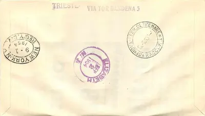 Trieste — Marco Polo Issue Day 1954 — publisher AMG FTT — Back