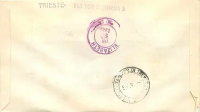 Trieste — Erster Tag der Ausgabe Marco Polo 1954 — AMG-FIT — Rückseite