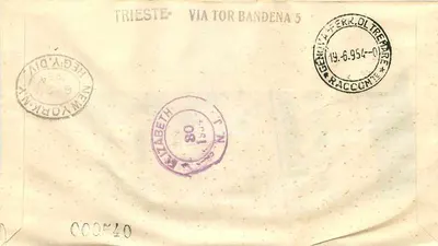 Fiera di Trieste 1954 — Internationale Ausstellung — italienische Post — Rückseite