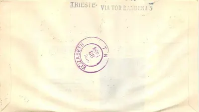 Trieste - İlk Yayımlanma Günü - Interpol 1954 — Yayımcı Stampati — Arka yüz