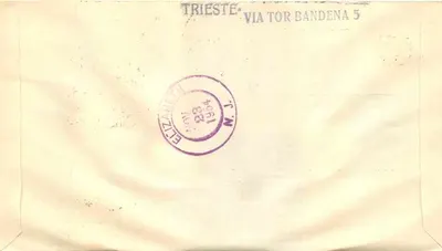 Trieste — First Day of Issue Interpol 1954 — publisher Stamppati — Back