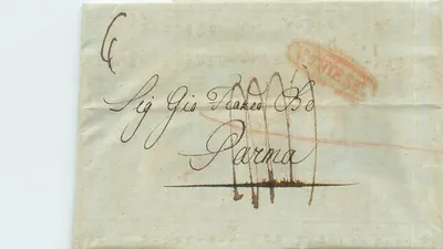 Parma — carta para o Sr. Gio Franco Bo — carimbo postal 'VITTIÈSE' e data de Parma, 2 de dezembro