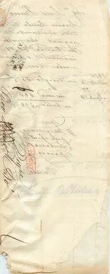 Documento manuscrito — escrita cursiva — carimbo vermelho 'CITY OF NEW YORK' — assinatura 'William' — datado 1857