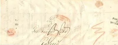 Carte postale ancienne — correspondance manuscrite — Paris, décembre 1837 — Verso