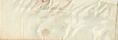 Parma — Carta para Trieste — carimbo postal e selo