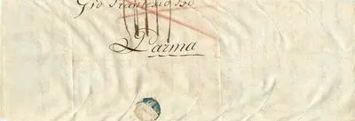 Parma — Carta para Gio Francesco 130 — carimbo de chegada — Verso