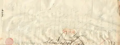 Carte postal antiga — Natriest — datada 24 de outubro de 1870 — assinatura de Francesco Pio