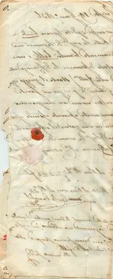 Carta manuscrita — datada de 1881 — com carimbo vermelho e selo postal