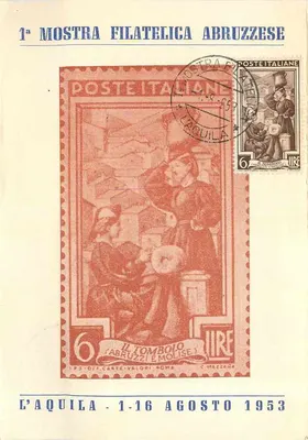 1ª Mostra Filatélica Abruzzese — L'Aquila — edição do CIRCOLO FILATELICO L'AQUILA