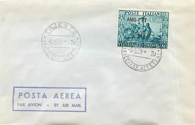 Trieste — Envelope aéreo italiano — Correios italianos