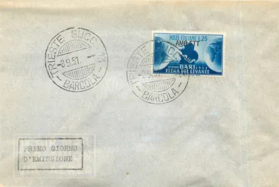 Bari - Feira do Leste - 1º dia de emissão - Itália 1951