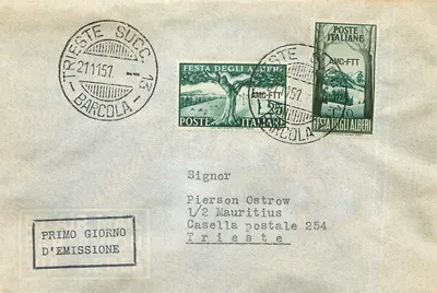 Trieste - Festa dos Árvores — emissão especial italiana, 1957 — editor AMC-FTT