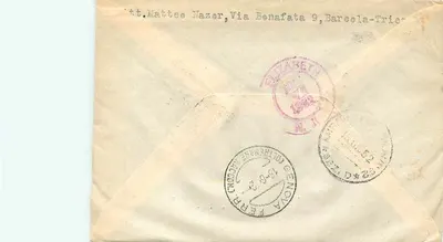 Trieste — Envelope postal com selos comemorativos — editor StampaTrieste — Verso