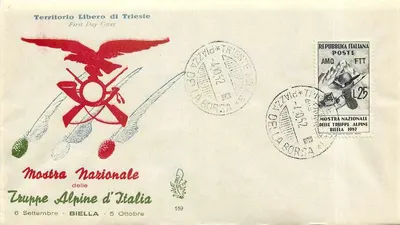 Nationalausstellung der italienischen Alpintruppen — Freies Territorium Triest — Verlag AMG, Nr. 159