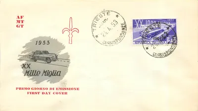 XX Mille Miglia — 1º dia de emissão 1953 — Trieste