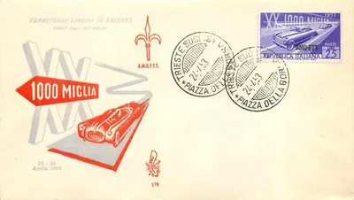 1000 Miglia — 1º dia de emissão em Trieste — A.M.C.F.T.T. n°178