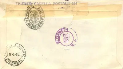 Trieste - Emissão de selos AMG-FIT - 1º dia - 16-6-1953 — Verso