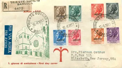 Trieste - Igreja de Barcola — 1º dia de emissão — editor AMG-FTT, n° de série 4472