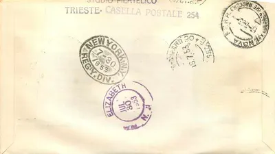 Exposição Agricola Roma 1953 — Selos e carimbo de primeiro dia em Trieste — Editor AFMT GT — Verso