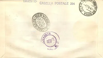 Exposição agrícola de Roma 1953 — Primeiro dia de emissão — Trieste, Itália — Verso