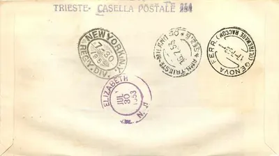 Trieste — Exposição da Agricultura Italiana 1953 — Primeiro Dia de Emissão — Verso