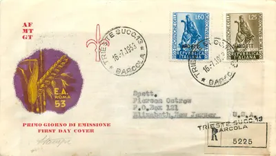 Exposição da Agricultura italiana — Trieste — 16 de julho de 1953 — editor E.A. Roma, n° 53