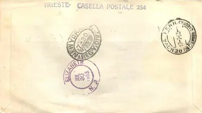 Exposição da Agricultura italiana — Trieste — 16 de julho de 1953 — editor E.A. Roma, n° 53 — Verso