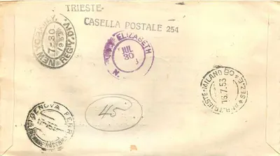 Trieste — Primeira Data de Emissão 1953 — Editor AFMT GT — Verso