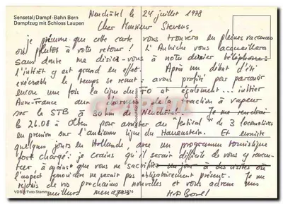 Schloss Laupen — Trem a Vapor de Berna — Verso