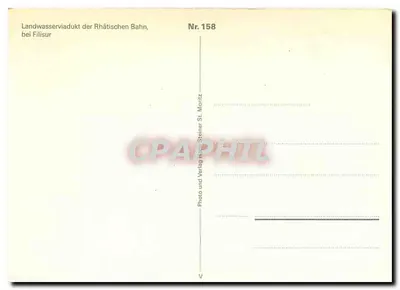 Wjazd Rhätische Bahn — Filisur — Fotografia i Wydawnictwo St. Moritz, nr 158 — Rewers