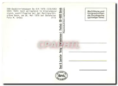 Trem a vapor — SBB-Gepäcktriebwagen De 4/4 1678 — Ernst B. Lautwiler Verlag — Verso