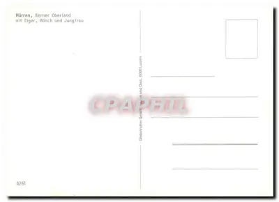 Pociąg w szwajcarskich górach — Mürren, Berner Oberland — Globetrotter GmbH, 8000 Luzern — Rewers