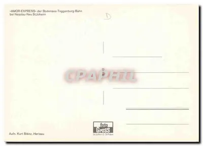 Trem Bodensee-Toggenburg — Amor-Express — editor foto Gross, St.Gallen — Verso