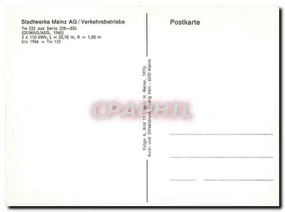 Tramway Tw 232 — Mainz — Stadtwerke Mainz AG — Verso