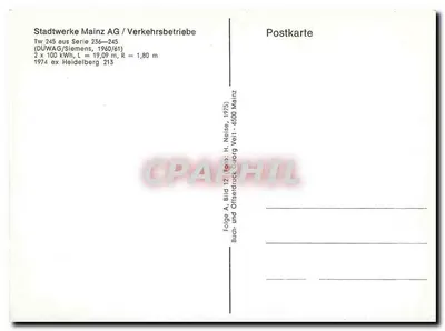 Tramwaj w Hechisheim — Stadwerke Mainz AG, seria 236-245, 1974 — wydanie 1975 — Rewers