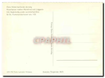 Trem a vapor — Museu da Linha Östra Södermanlands Järnväg — Editor: Östra Södermanlands Järnväg, n° 36/5 — Verso