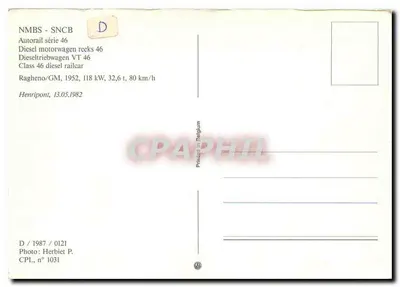 Autorail seria 46 — Dieslowy pojazd kolejowy — NMBs - SNCB, nr 1031 — Rewers