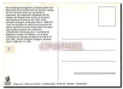 Trem de montagem de catenarias — locomotiva 6010 — Benelux Rail 5 — Verso