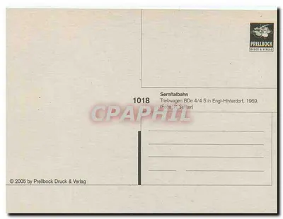 Sernftalbahn — lokomotywa BDe 4/4 5 do Engi-Hinterdorf — Prellbock Druck & Verlag n°1018 — Rewers
