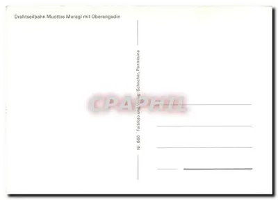 Vista de Muottas Muragl — teleférico com Oberengadin — n° 666 — Verso