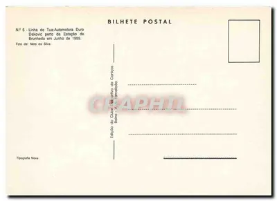 Linha do Tua-Automotora Duro — perto da estação de Brunheda — Edição do Clube de Caniços, junho 1989 — Verso